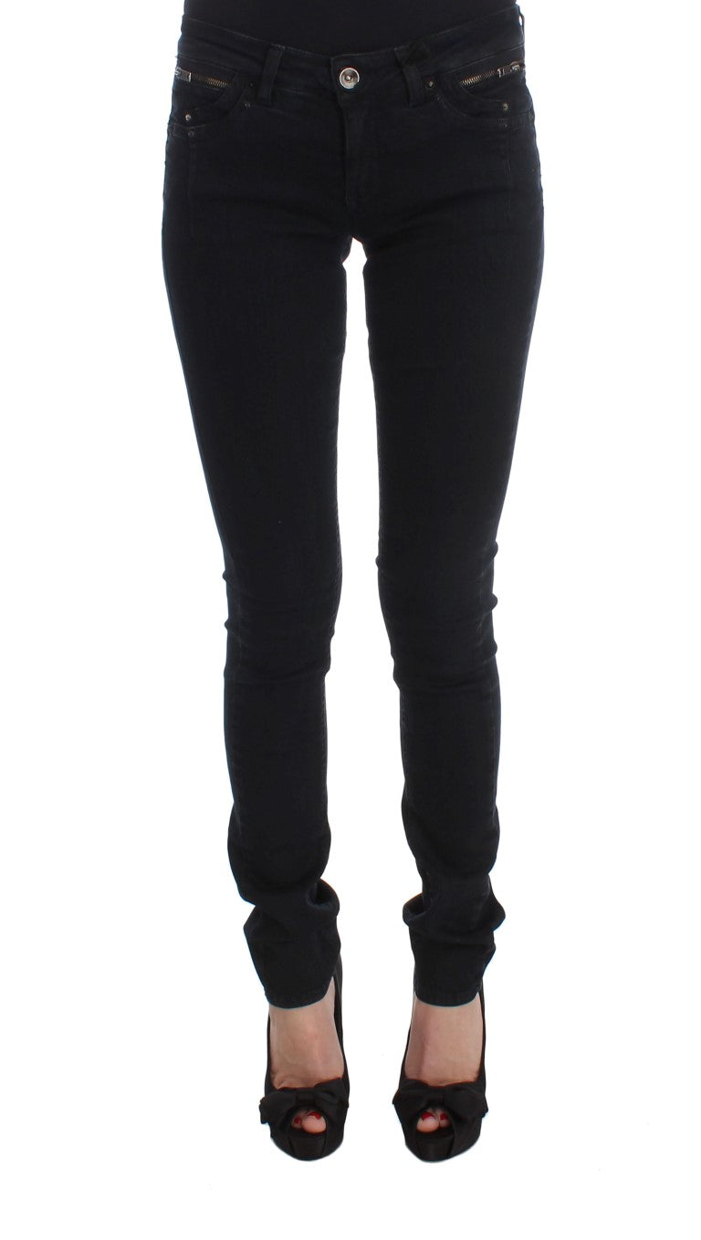 Cotton Slim Fit Denim Jeans — Black