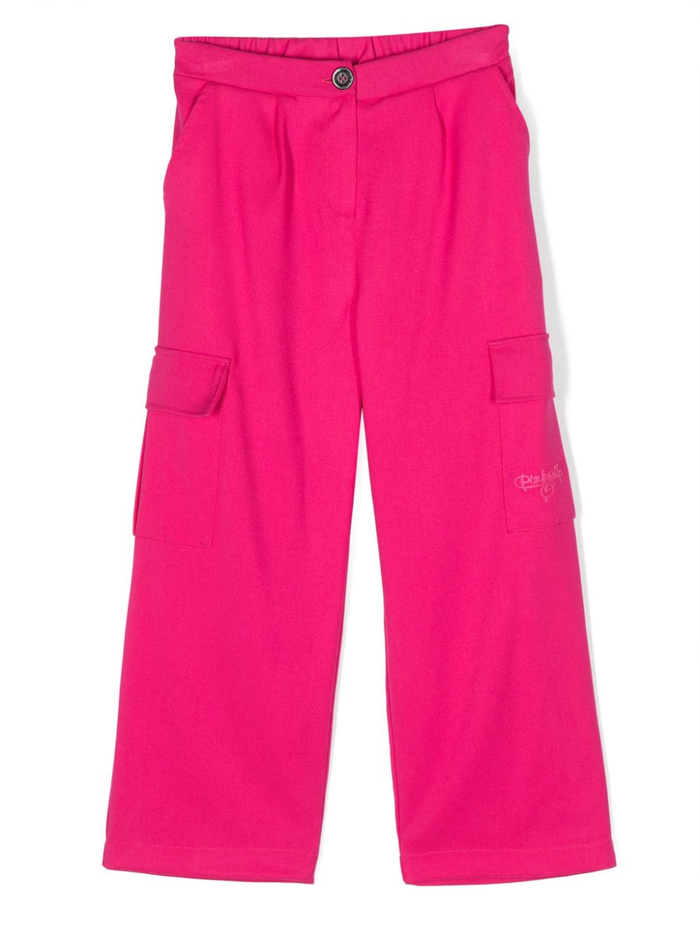 Logo-embroidered cotton cargo trousers