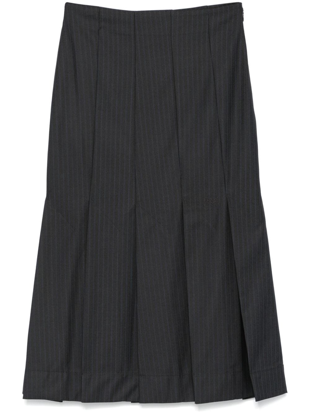Pinstriped midi skirt - Black