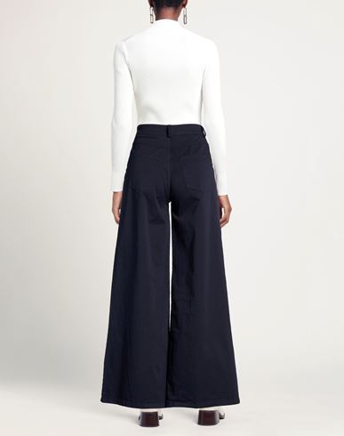 Woman Pants Midnight blue Size L Cotton, Elastane
