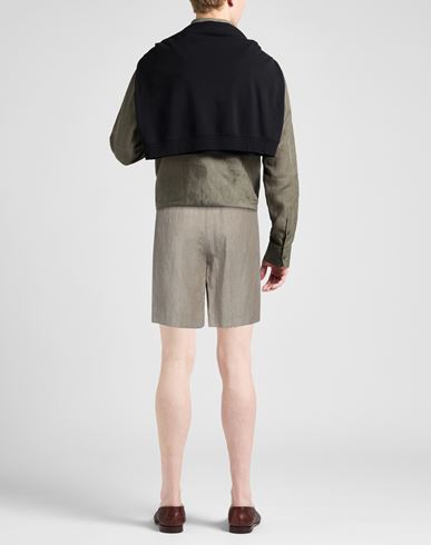 Man Shorts & Bermuda Shorts Light grey Size 34 Linen