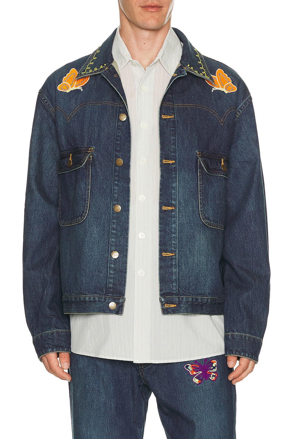 Needles Papillon Jean Jacket Denim In Indigo in Indigo - Blue. L also in M
