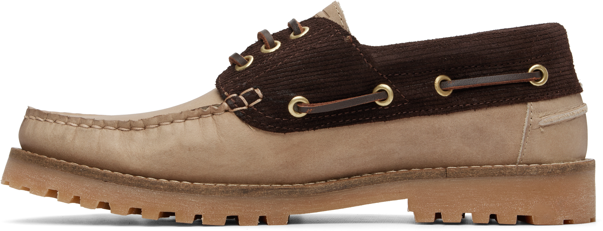 Beige & Brown Re-Engineered Deck Boat Shoes