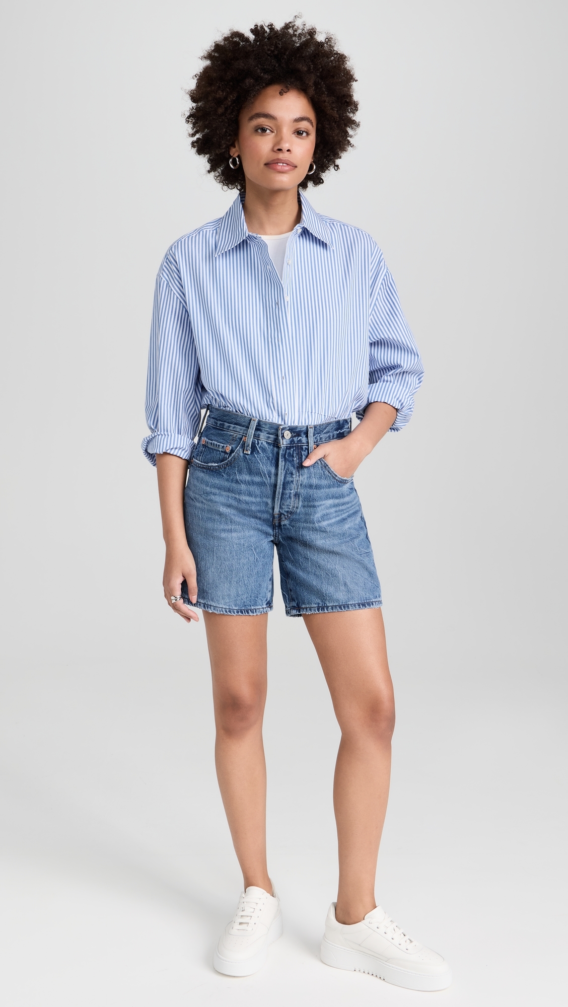 501 Mid Thigh Shorts Blue Beauty