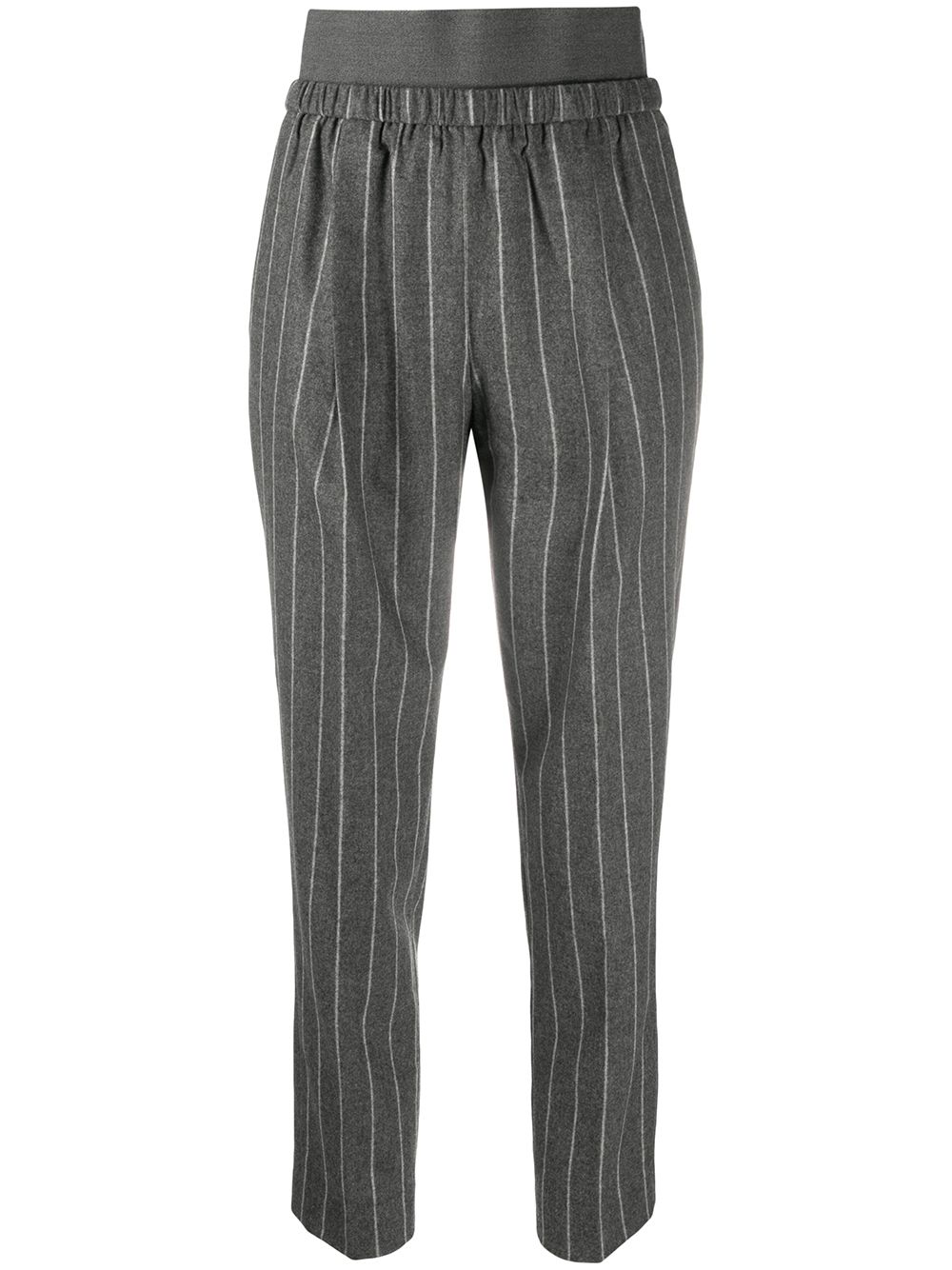 Fabiana Filippi pinstripe elasticated trousers - Grey
