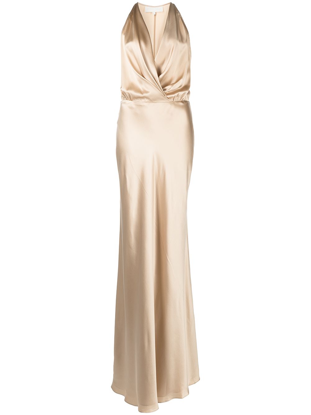 Draped-detail halterneck gown - Pink