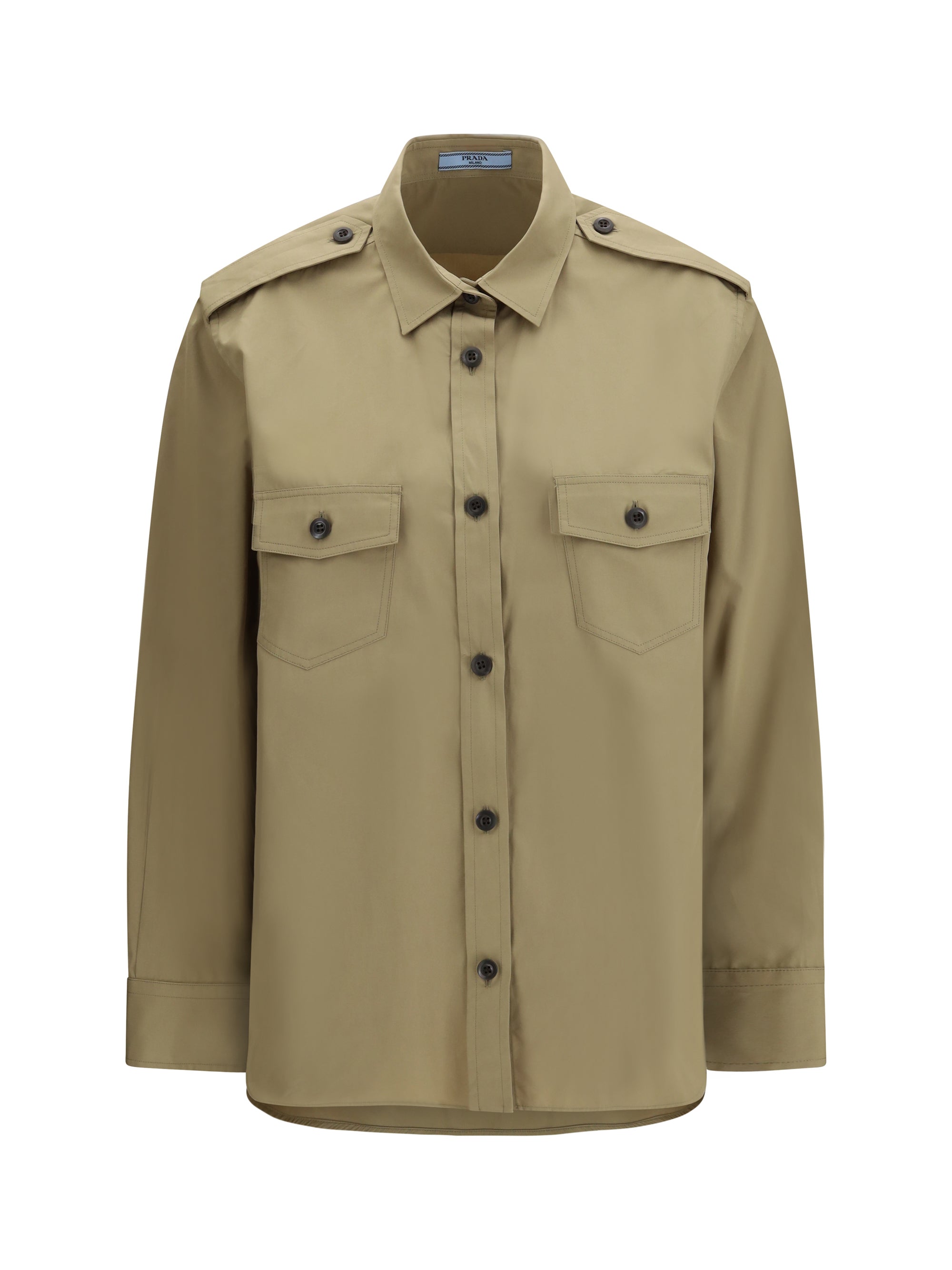 Cotton Poplin Shirt — Beige