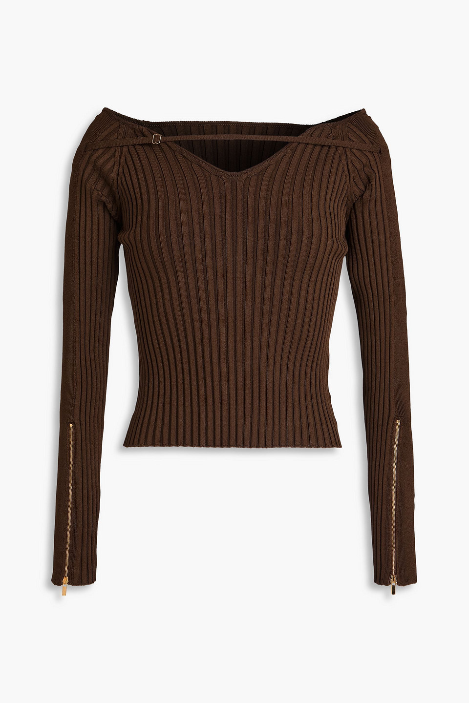 Oro ribbed-knit sweater - Brown - FR 34