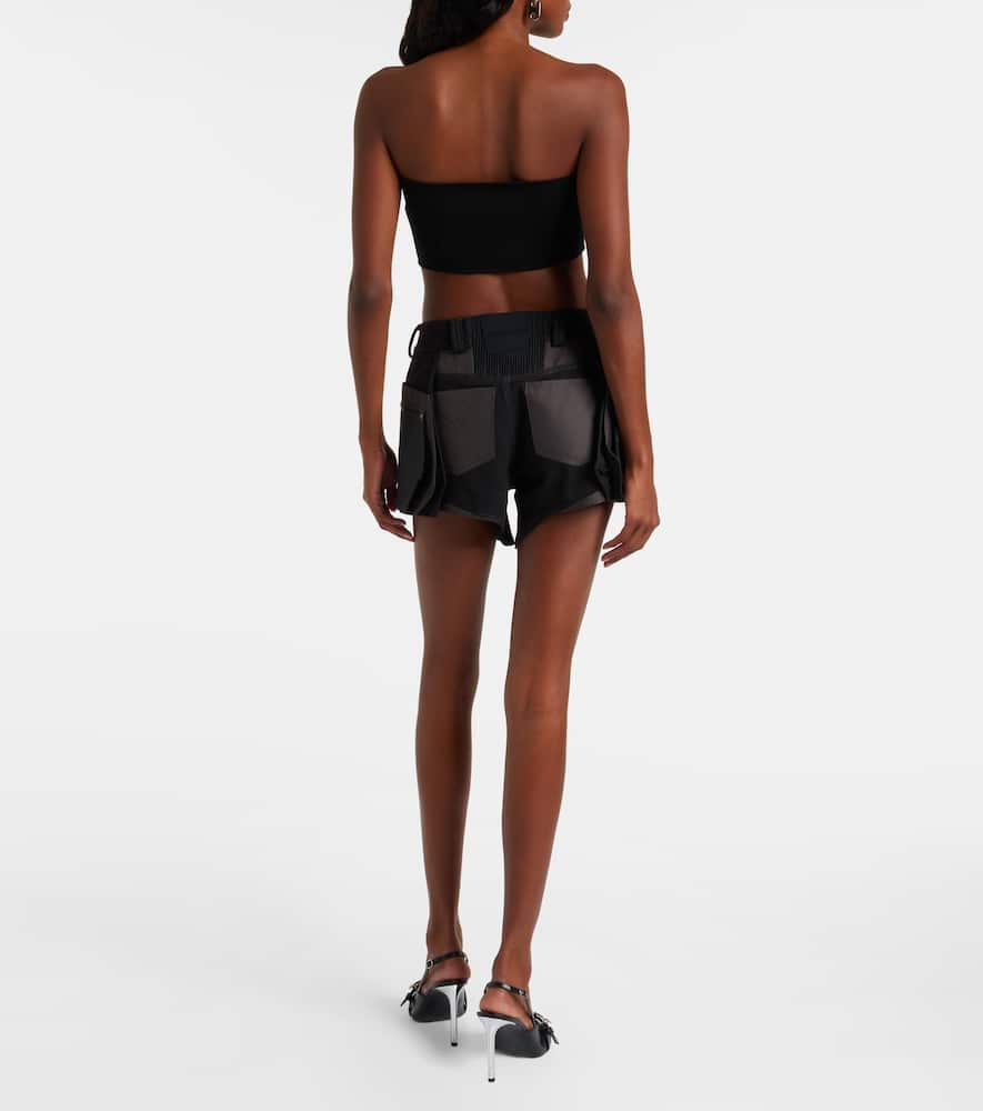 Belted low-rise cotton cargo shorts