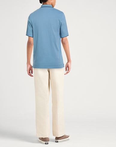 Man Polo shirt Light blue Size L Cotton