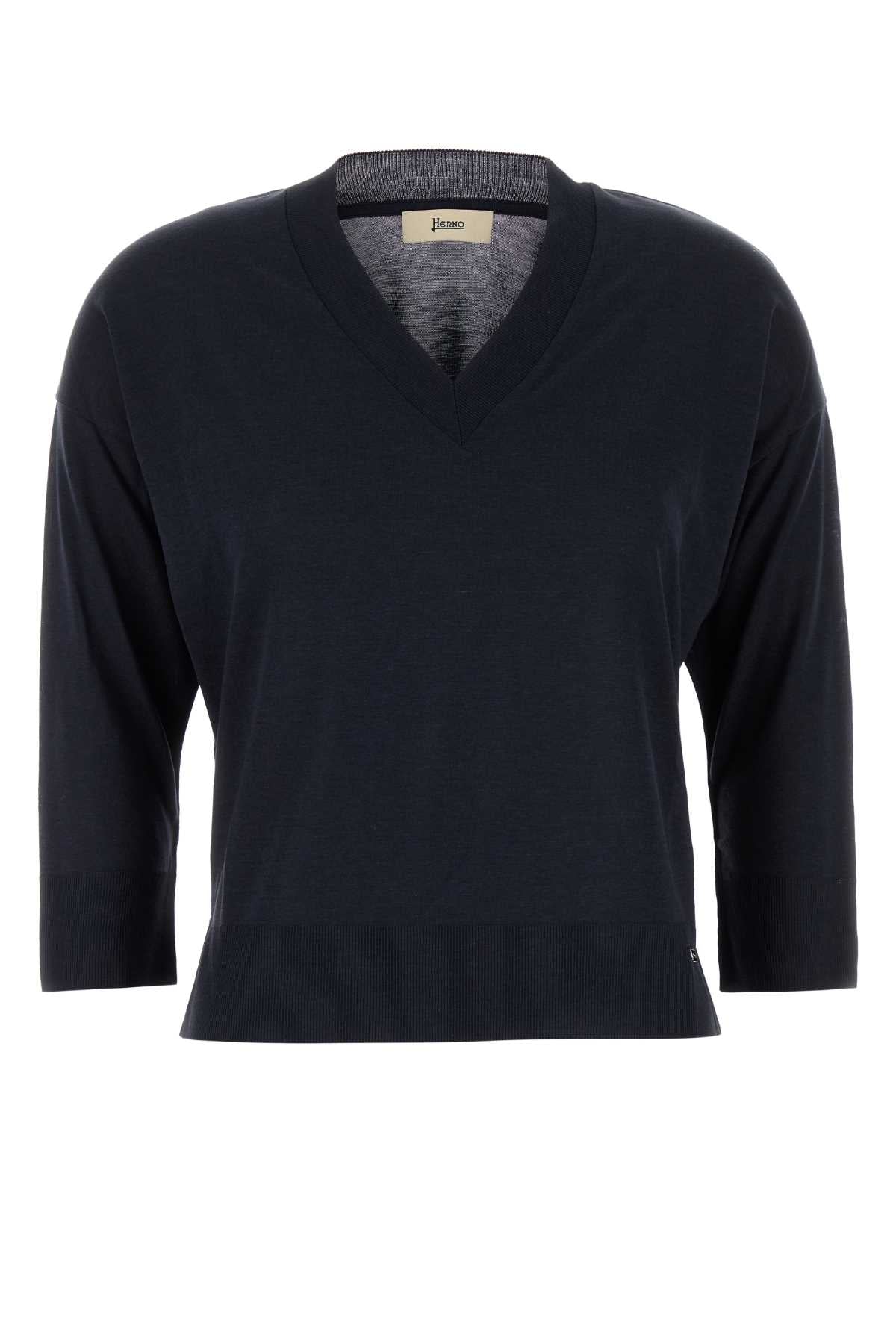 Lyocell Blend T-Shirt — Navy