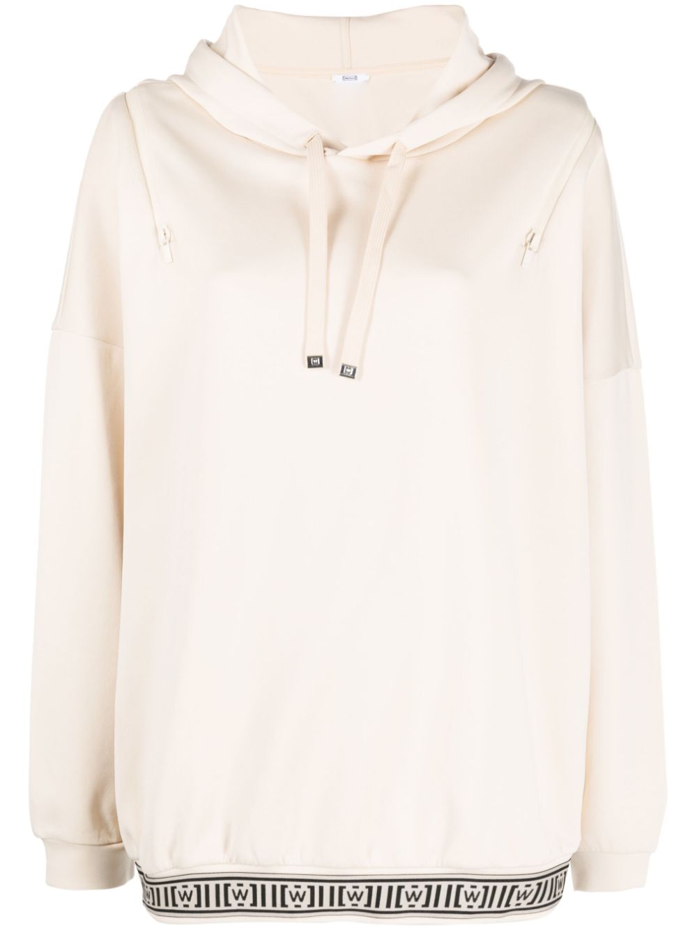 Logo-print drawstring hoodie - Black