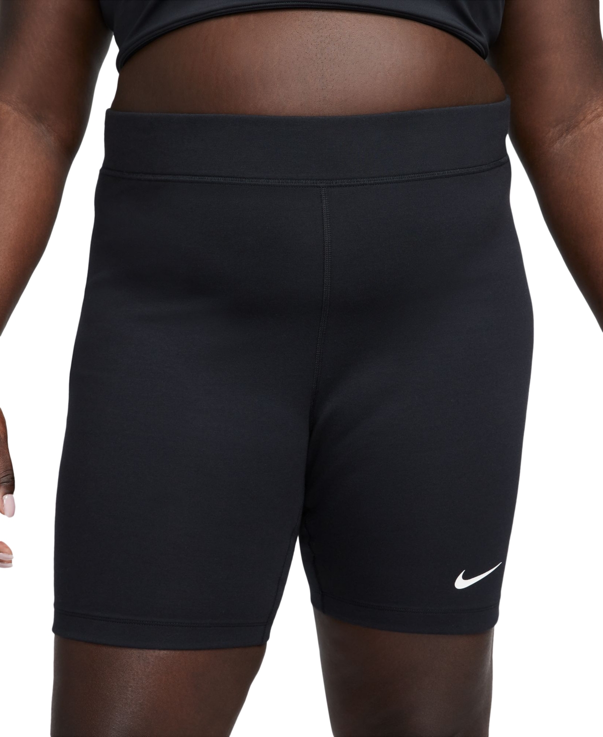 "Sportswear Plus Size Classic Women's High-Waist 8"" Bike Shorts - Black/sail"