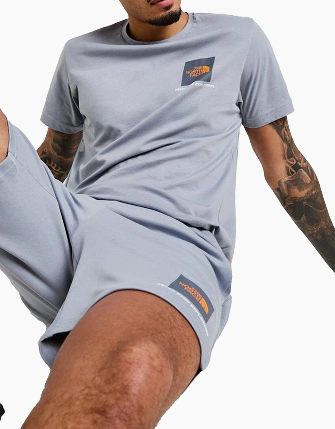 Men's The North Face Mens Small Box Co Ords Set Shorts Short Sleeve T Shirts - Grey