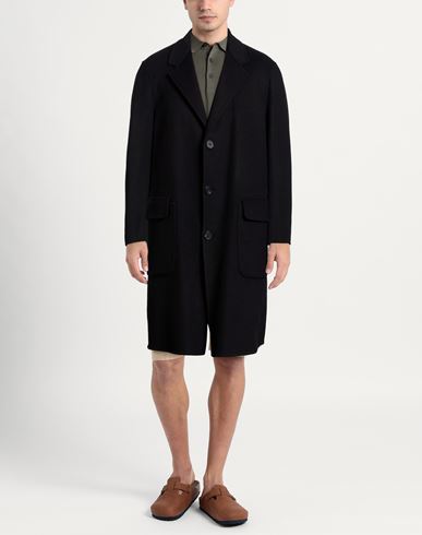 Paltò Fabbrica Man Coat Black Size 42 Wool, Nylon