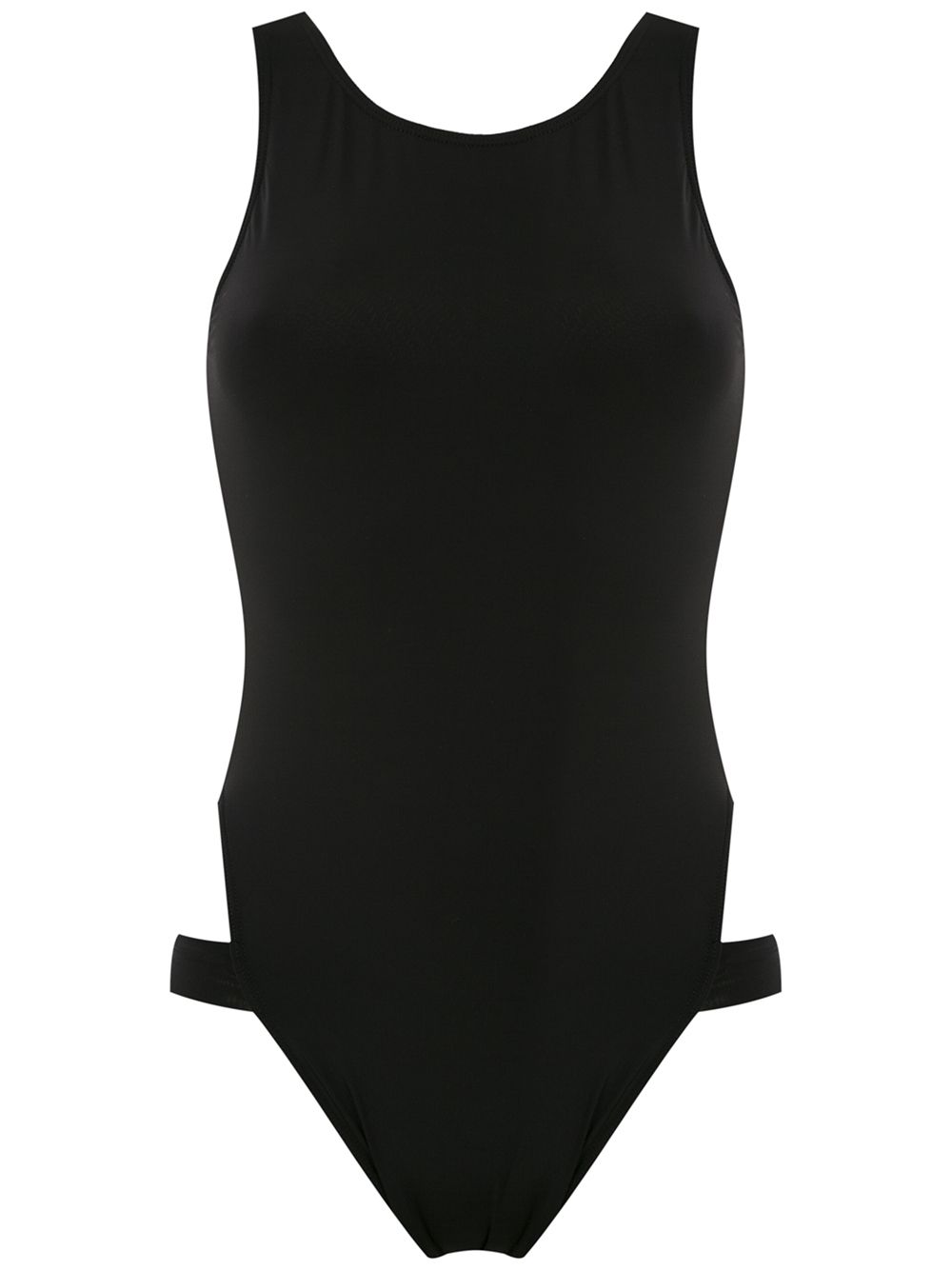 Strappy high cut leg swimsuit - Black