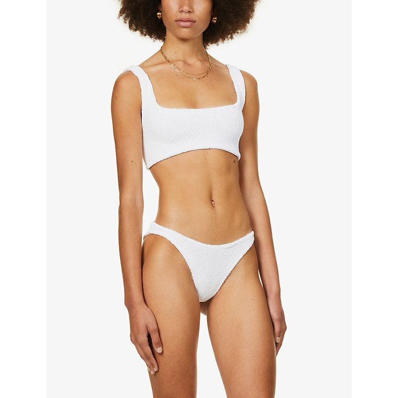 Womens White Xandra Crinkled Bikini set 