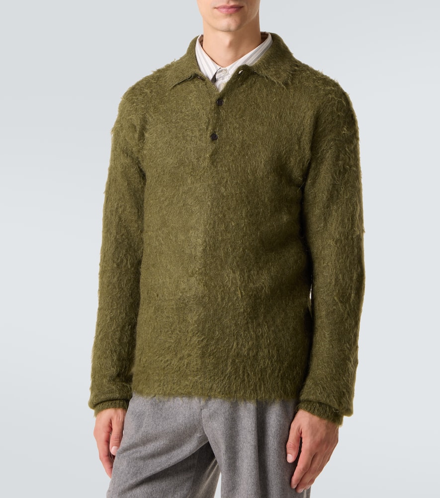 Mohair and wool polo sweater