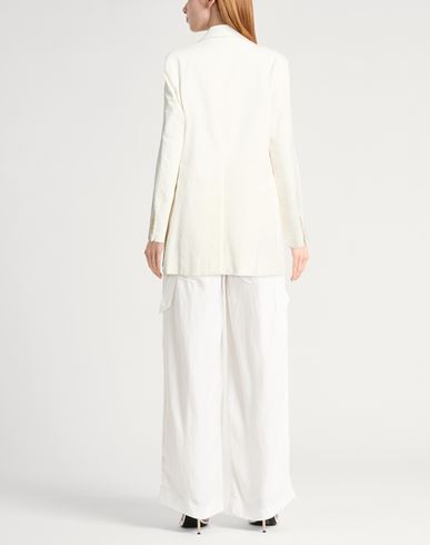Woman Blazer Ivory Size 8 Cotton, Elastane