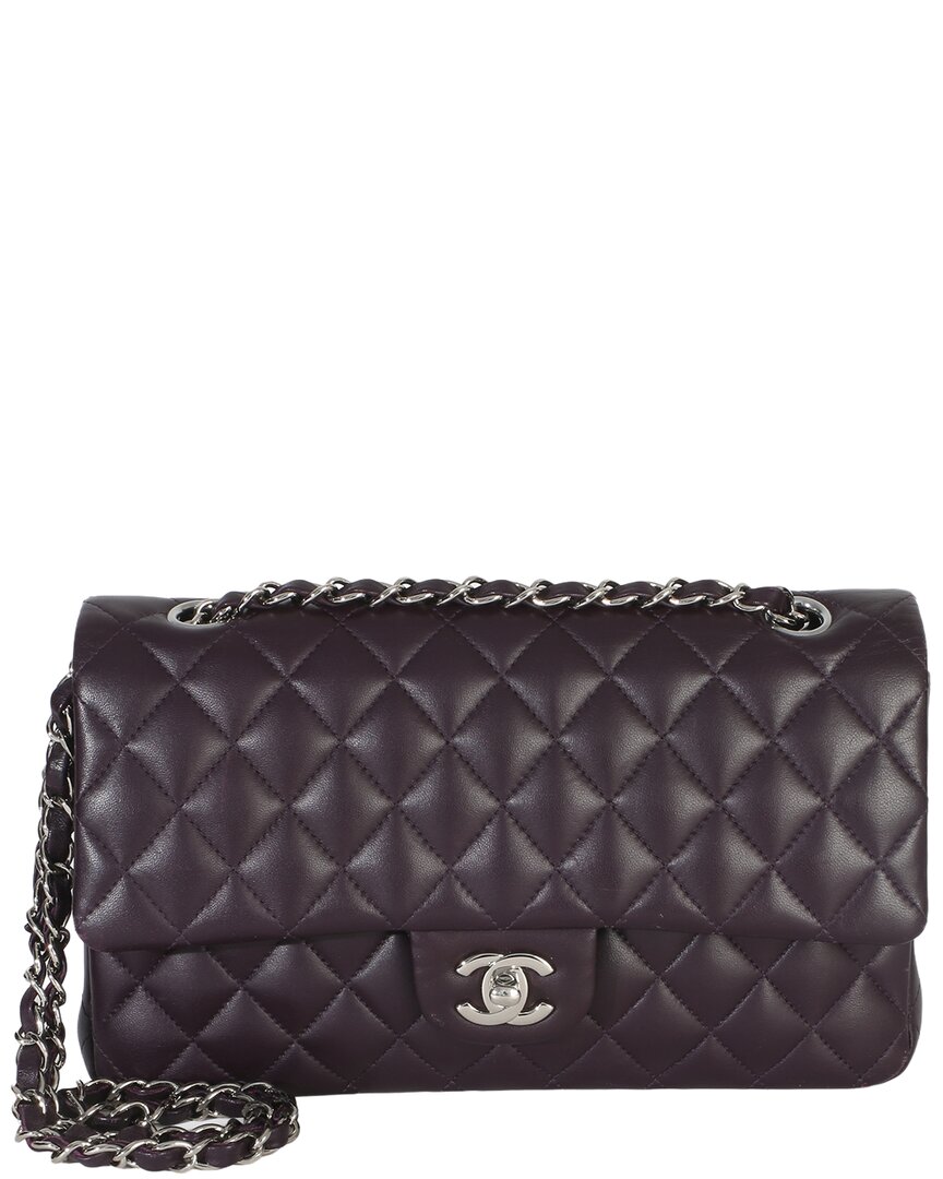 Purple Leather Purple Quilted Medium Classic Double Flap Bag (Authentic  Pre-Loved)