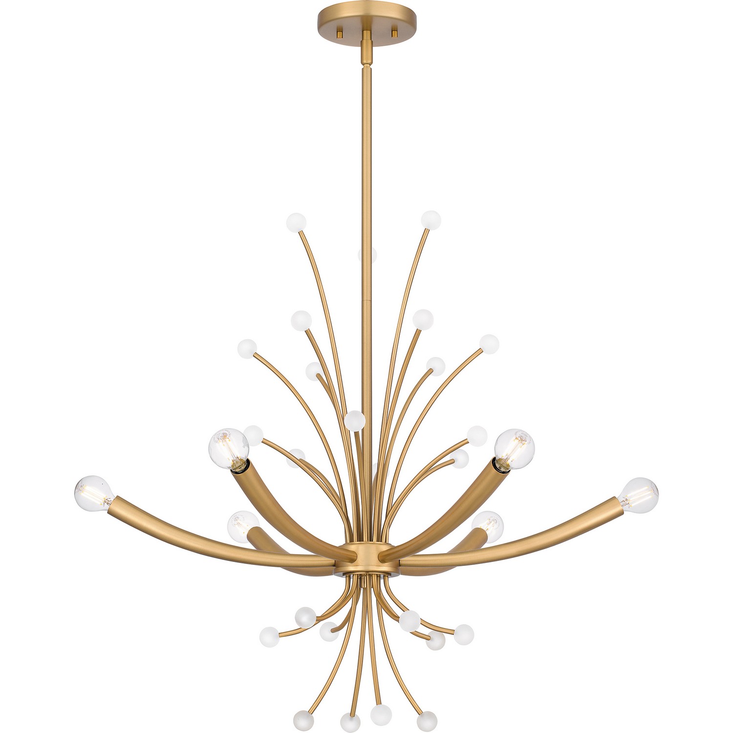 Brushed Weathered Brass Six Light Chandelier from the Kiera Collection