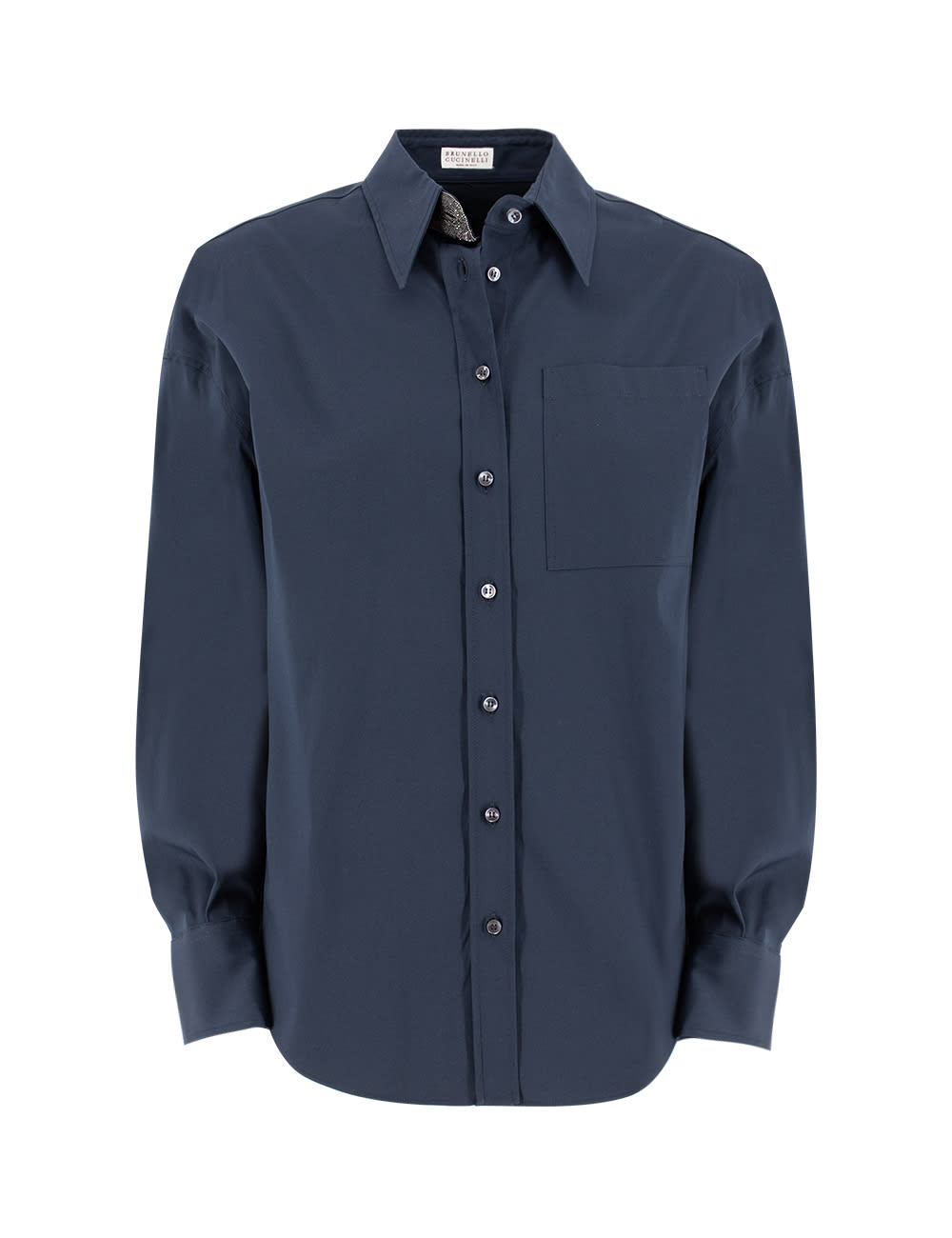 Cotton-poplin shirt - Blue