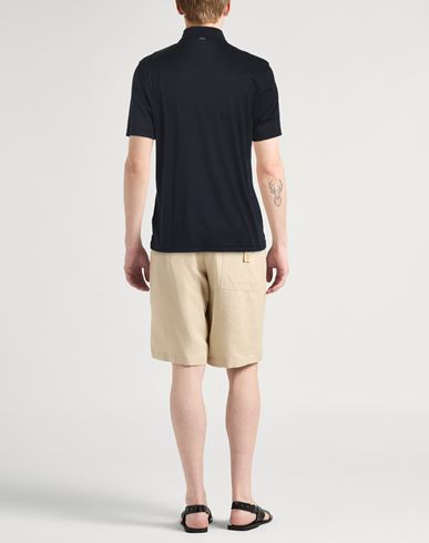 Man Polo shirt Midnight blue Size 40 Silk, Cotton