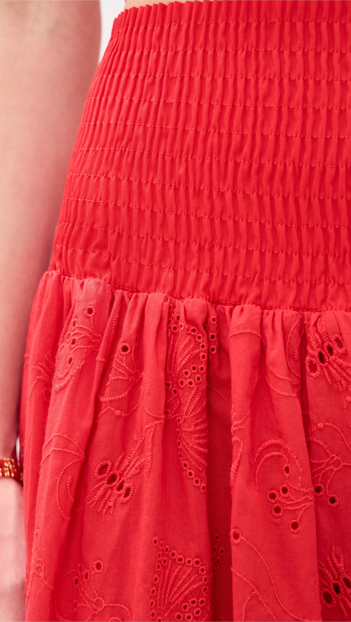 The Drift Skirt Koel Eyelet Bird Red