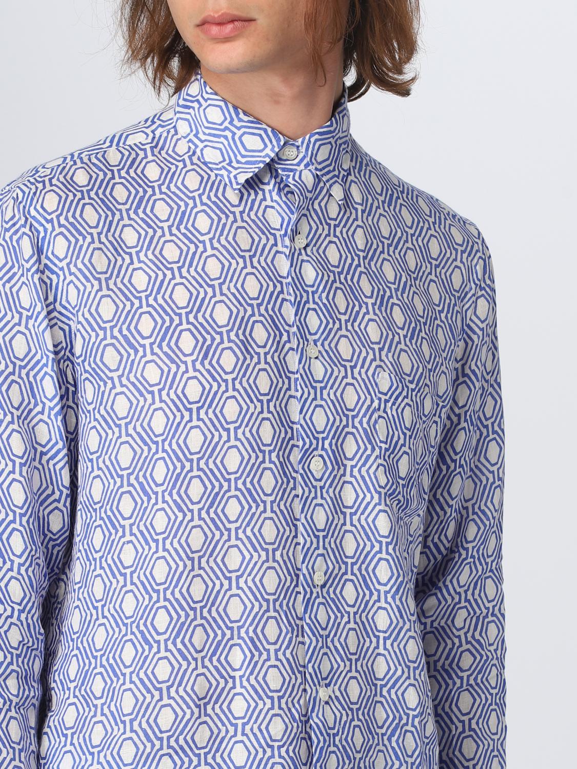 Shirt Men color Gnawed Blue