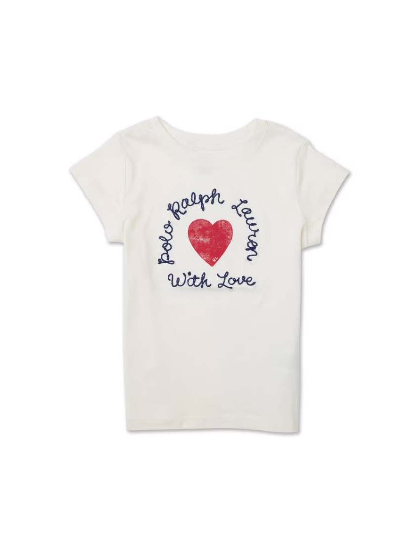 Girls White Graphic T-Shirt
