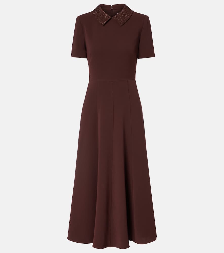 Embellished cady midi dress