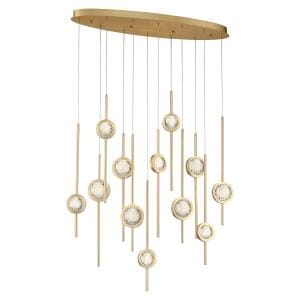 Brass Anodized Aluminum LED Chandelier from the Barletta Collection