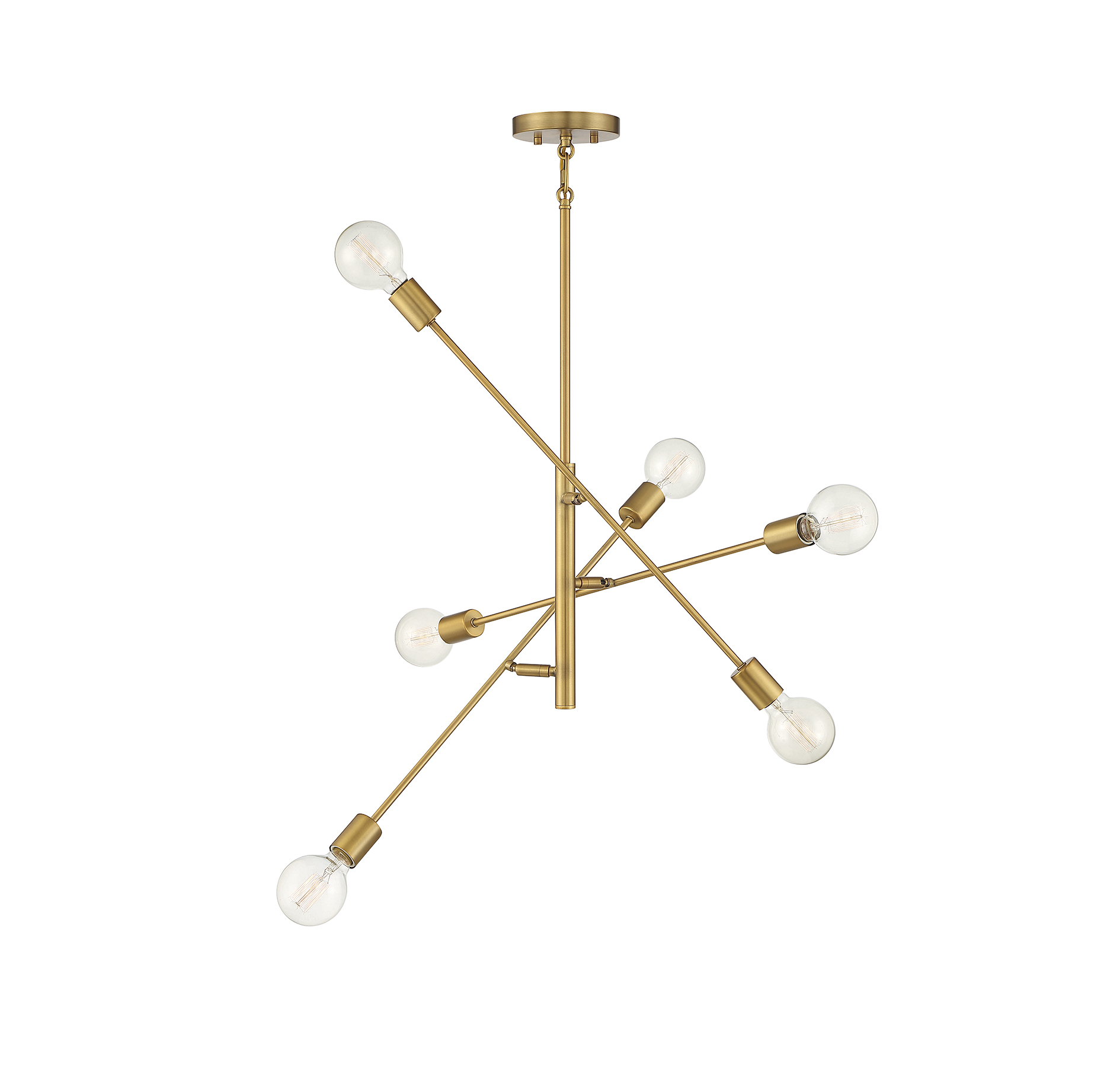 Trade Winds Lighting 6-Light Chandelier In Natural Brass - TW30089-NB