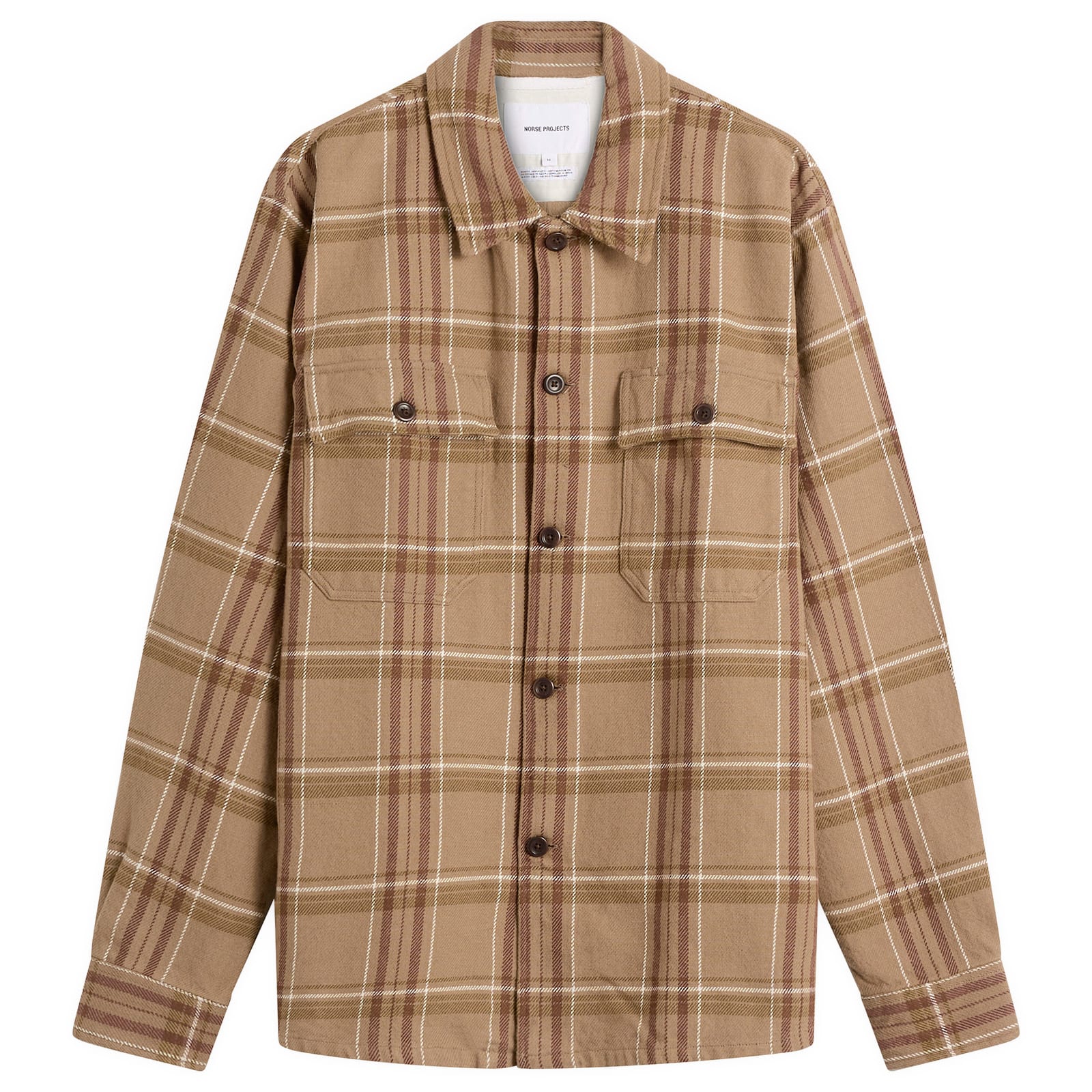 Men's Hjalmer Heavy Twill Check Overshirt Walnut