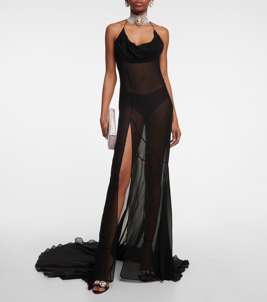 Alessandra Rich Silk georgette gown