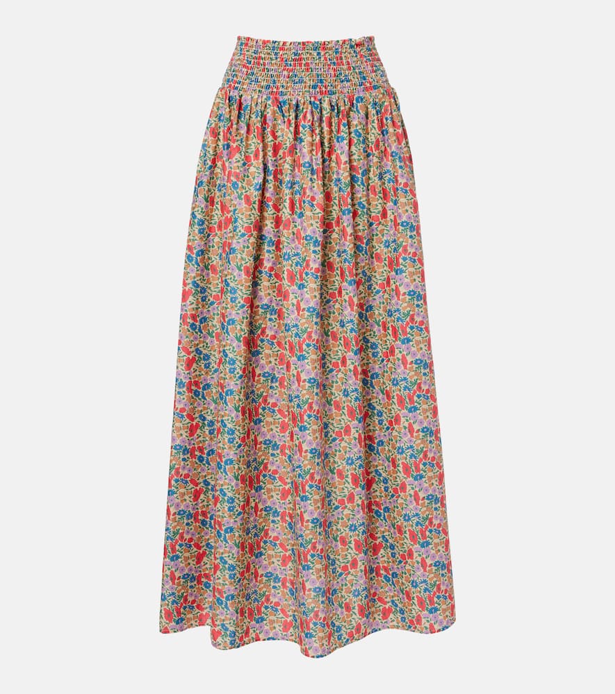 Millie floral cotton maxi skirt