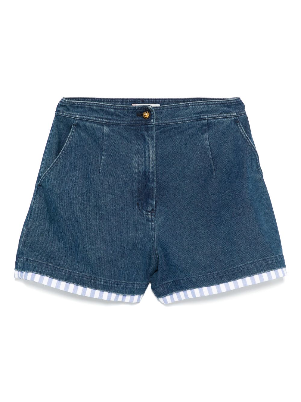 Striped-trim shorts - Blue