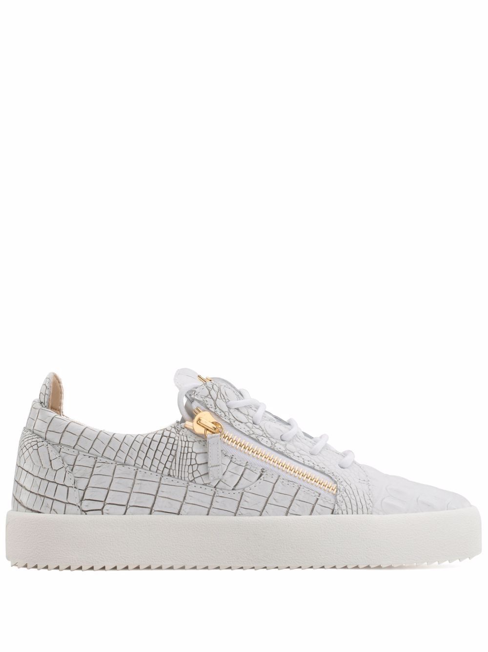 Frankie textured zip-detail sneakers