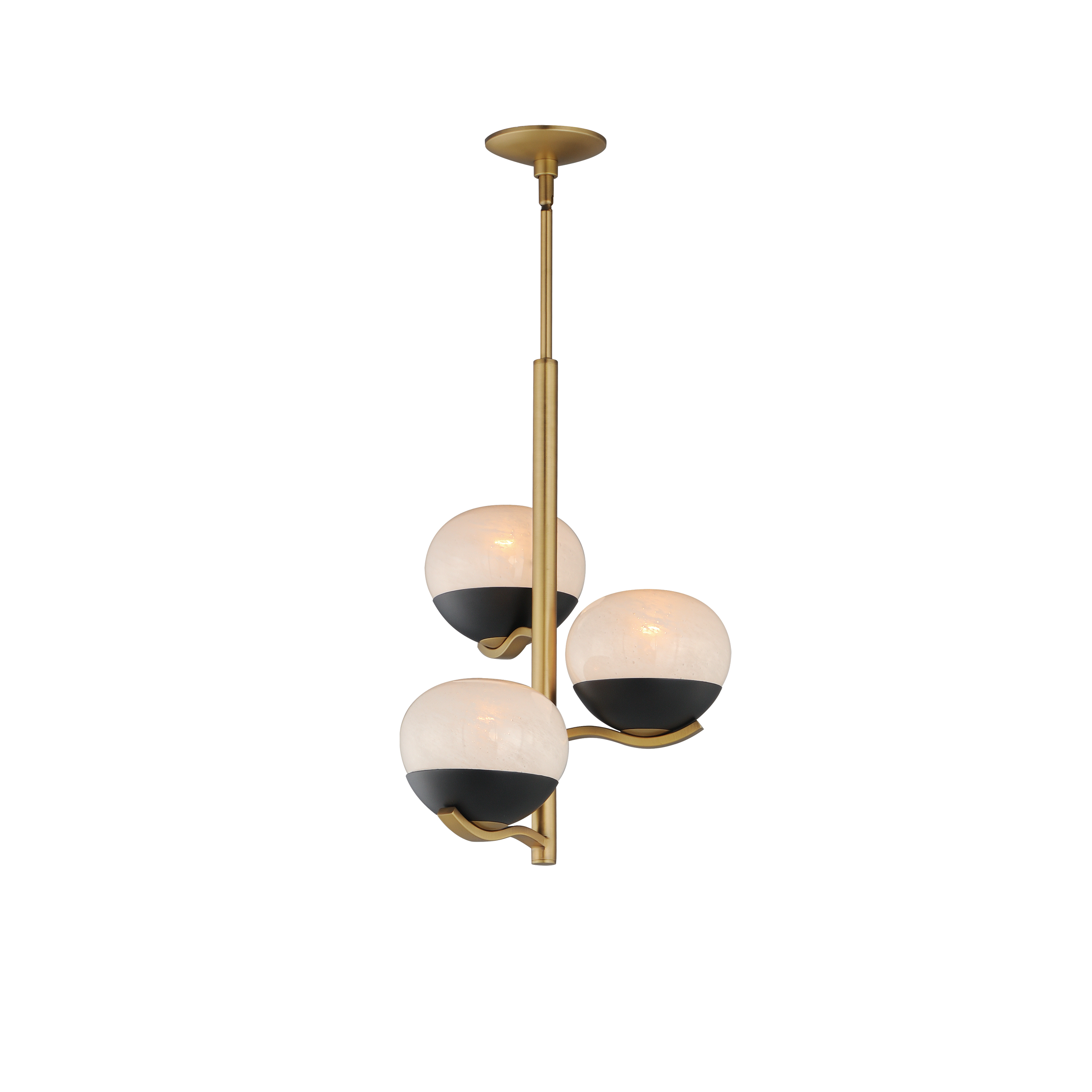 Black Natural Aged Brass Chandelier from the Lucerne Collection