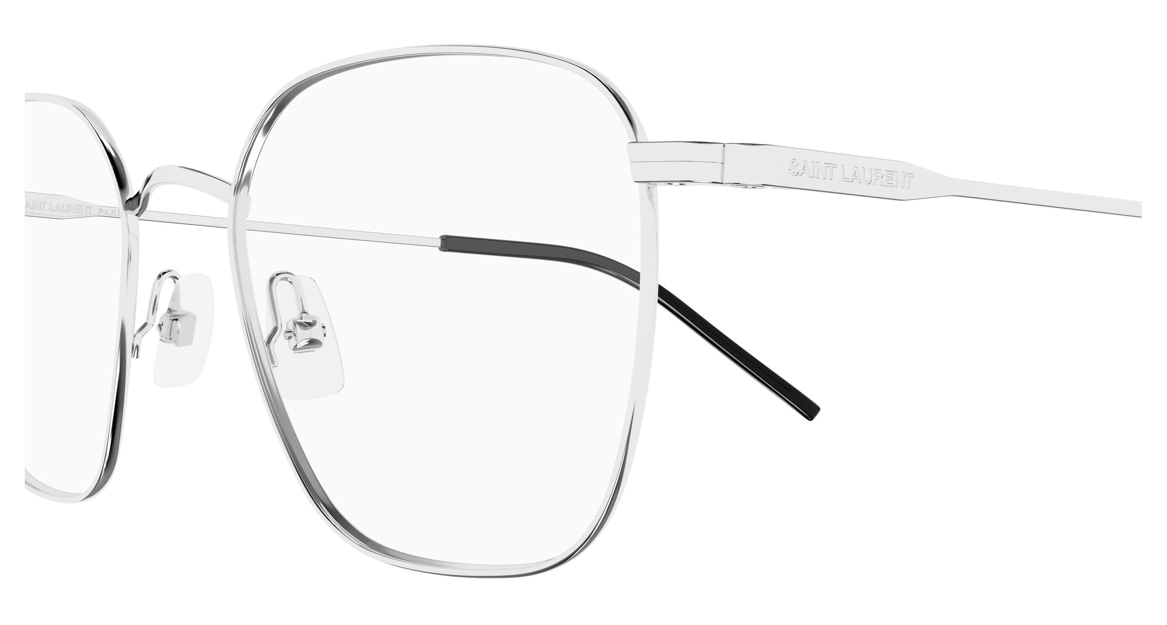 SAINT LAURENT Unisex SAINT LAURENT SL 852 005 Optical frames Metal Silver Transparent Round