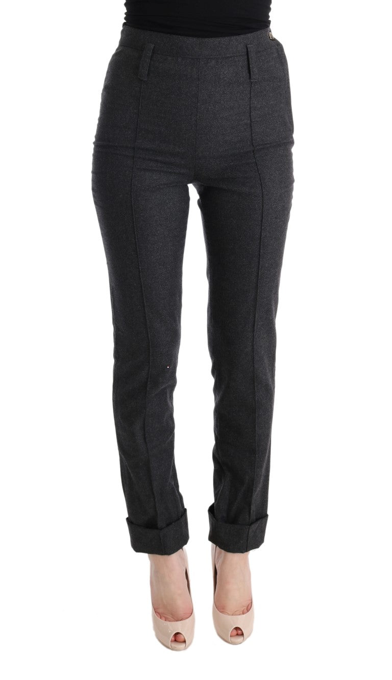 Virgin Wool Skinny Trousers — Gray