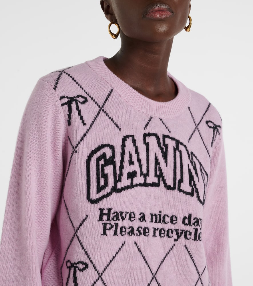 Logo intarsia wool-blend sweater