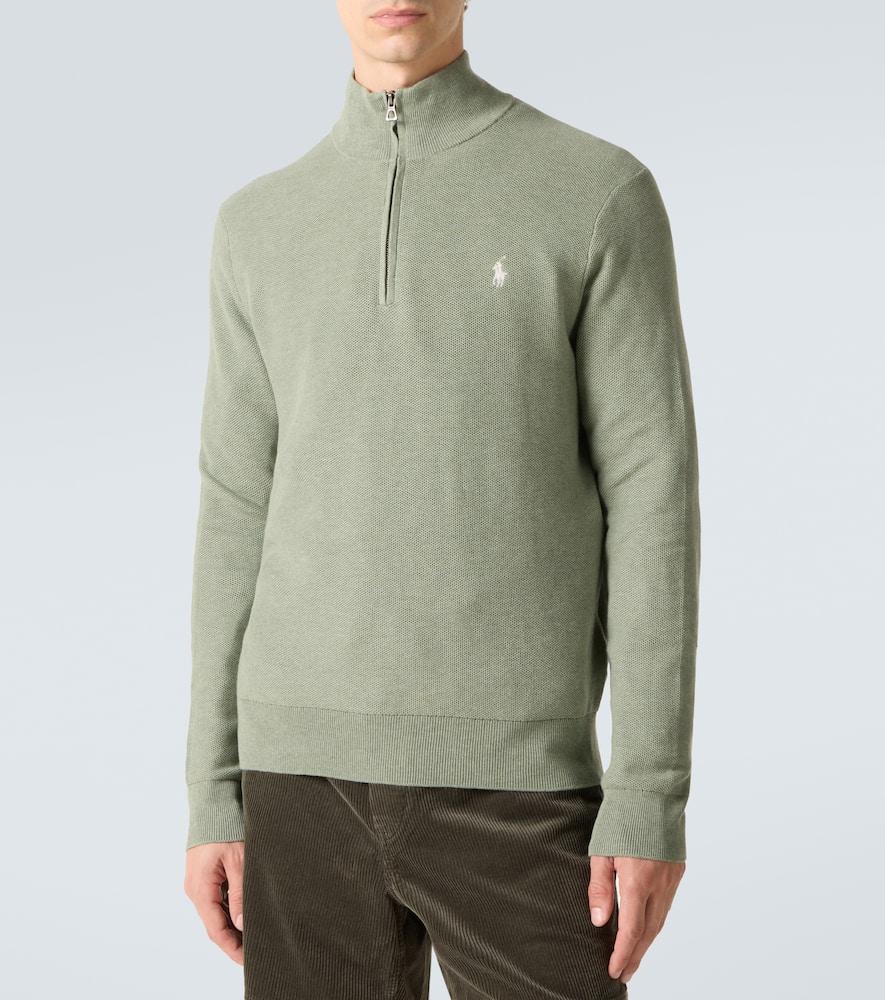 Cotton half-zip sweater
