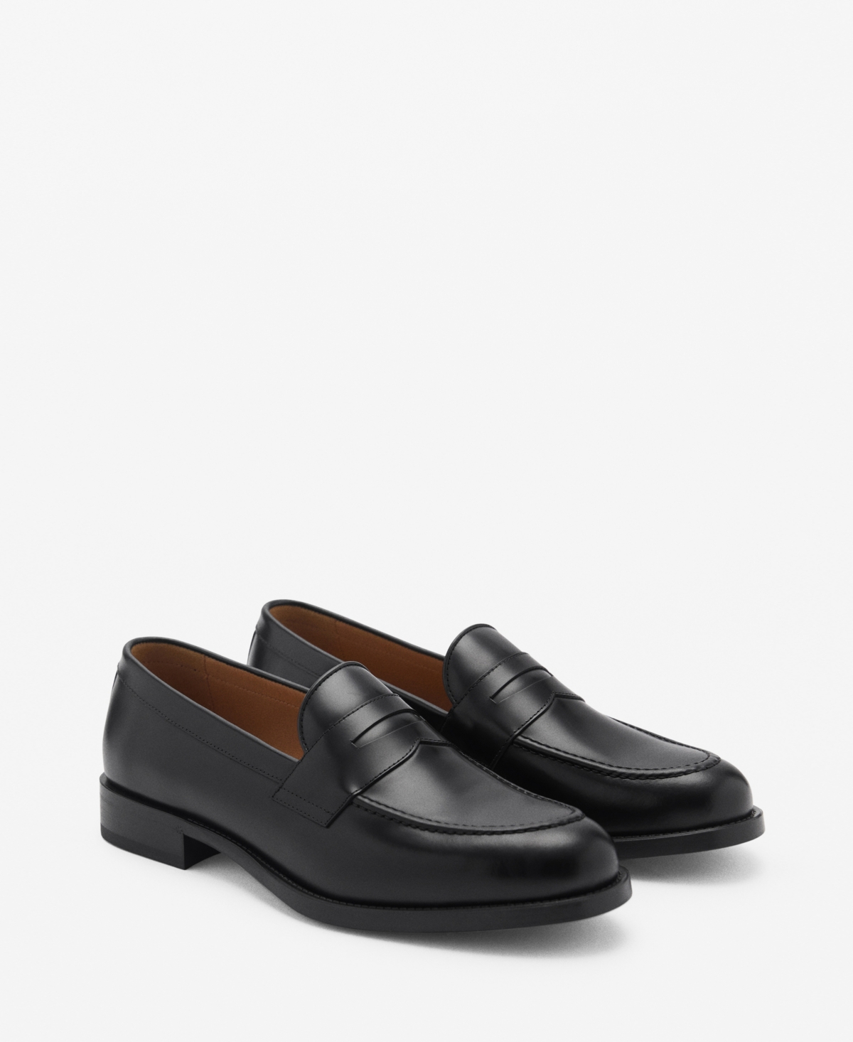 Men's Leather Penny Loafers - Black