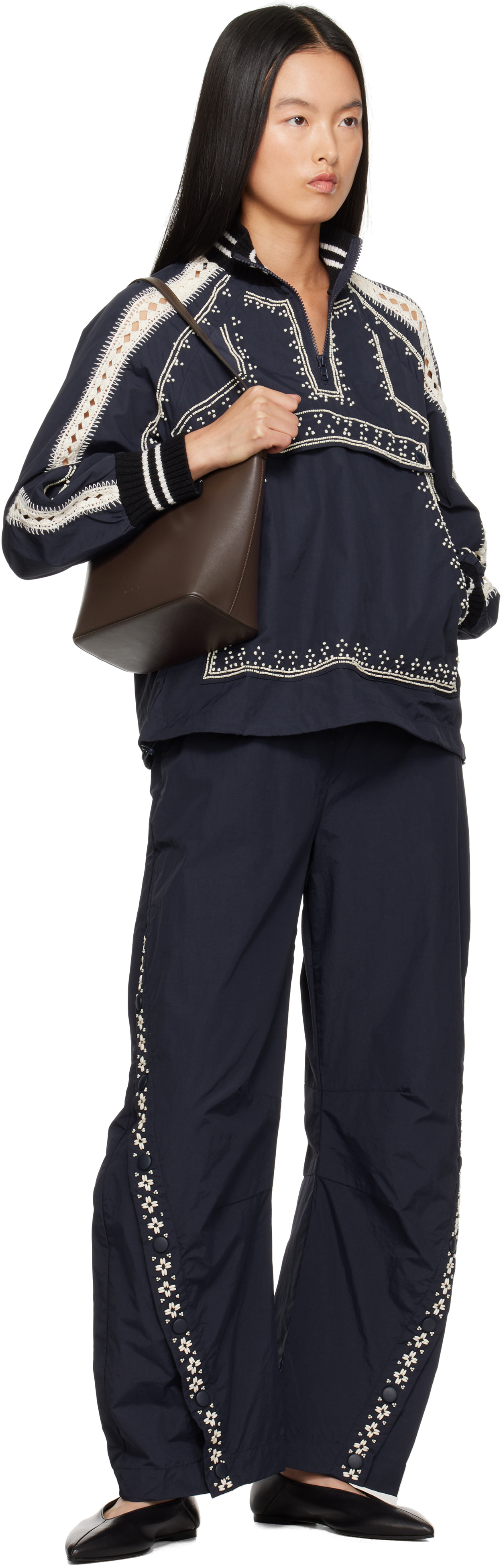 SEA NY Navy Mille Track Pants