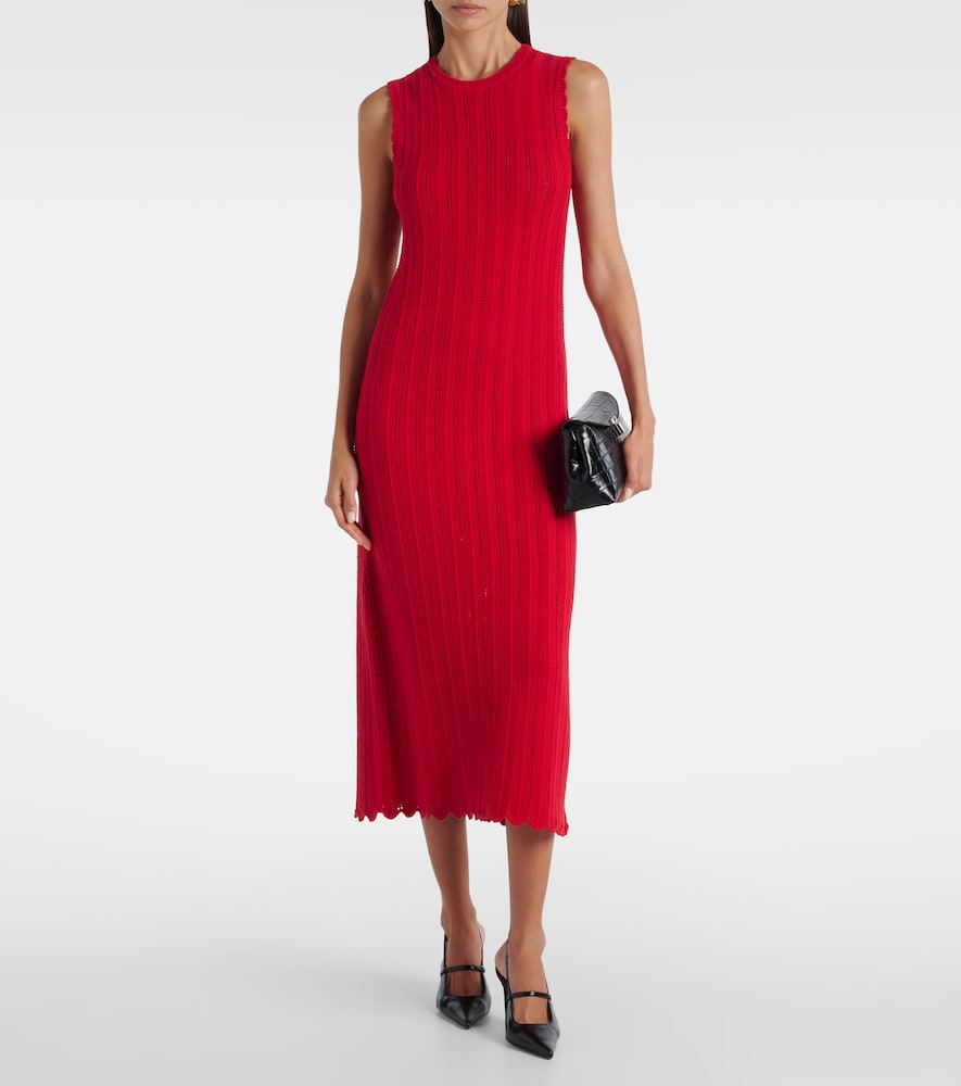 Sissi open-knit cotton midi dress