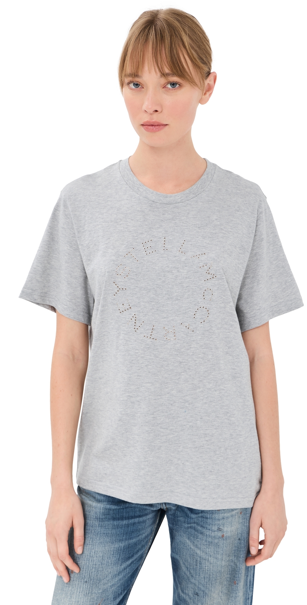 Hardware Logo Boyfriend T Shirt Grey Melange