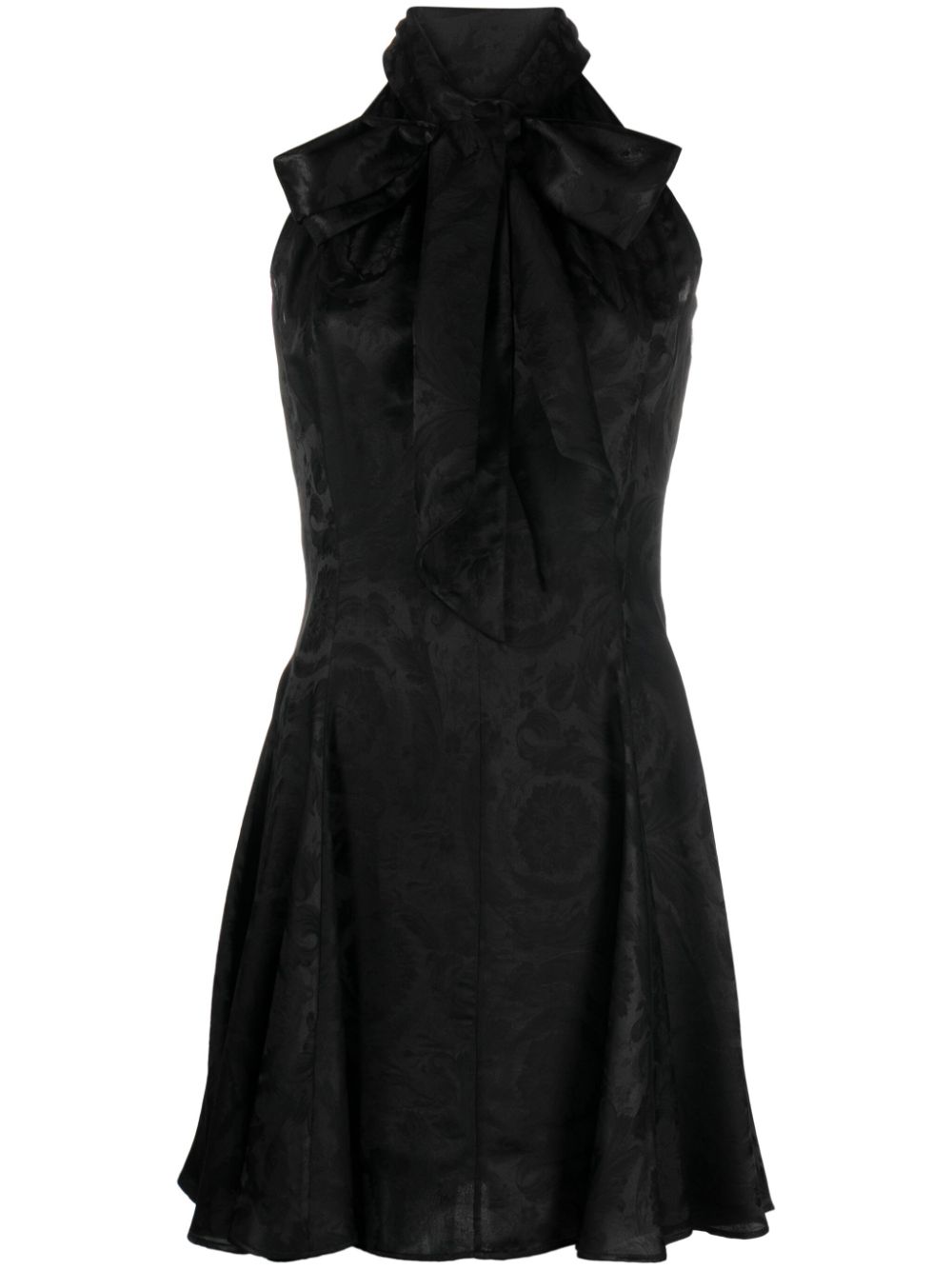 Barocco-jacquard satin minidress - Black