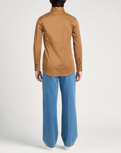 Man Shirt Camel Size M Cotton, Elastane