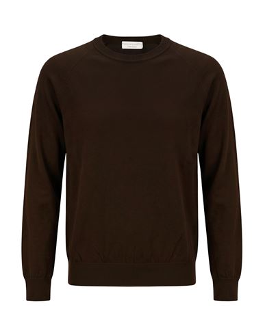 Man Sweater Chocolate brown Size 42 Cotton